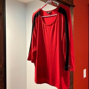 Plus Sized Womens Red blouse with zipper sleeve detail 🔥